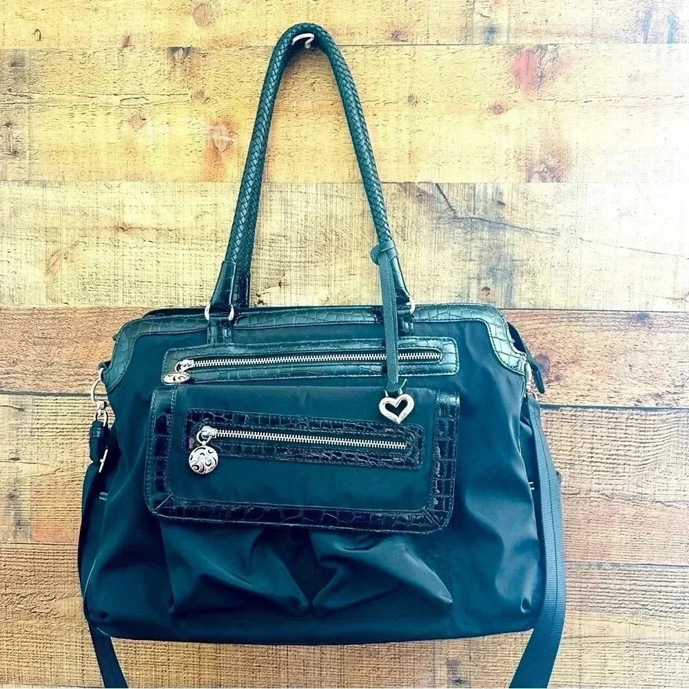 NWOT Brighton Nylon/Leather Maxwell Smart Tote
